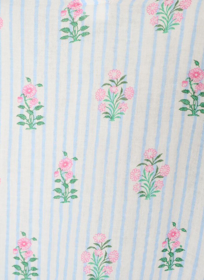 Kort A-linjekjole i bomullsmuslin, Vanilje, Packshot image number 2