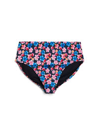 Høy midje bikinitruse med blomstermønster, Rosa Høy midje bikinitruse med blomstermønster