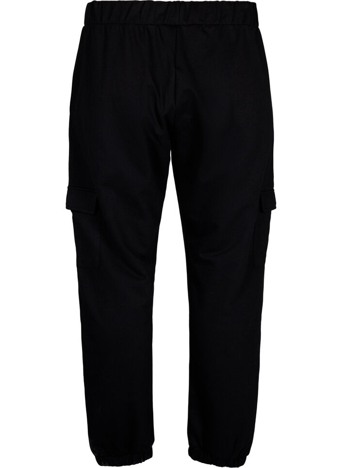 Joggebukse med cargo-lommer, Black, Packshot image number 1