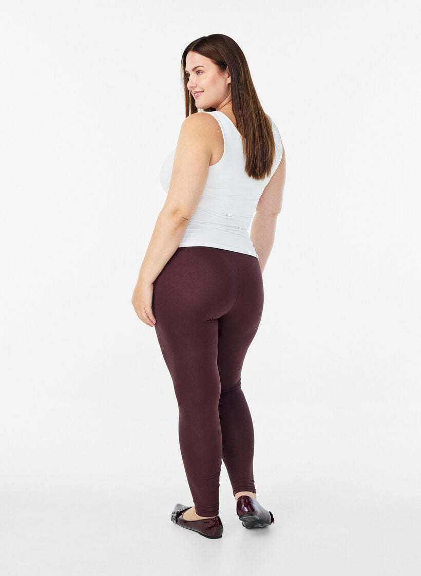 Basis leggings i viskose, M&oslash;rk Bordeaux, Model image number 2