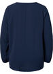 Ensfarget bluse med V-hals, Navy Blazer, Packshot image number 1