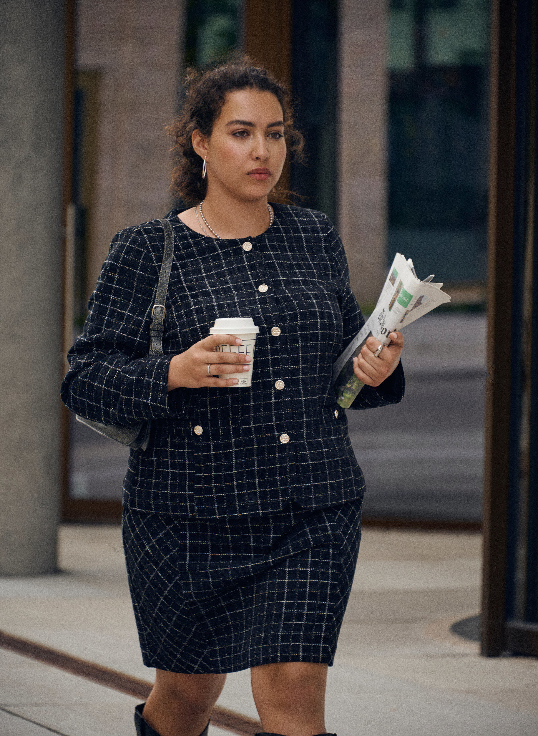 Zizzi Rutete skj&oslash;rt, Svart, Image image number 0