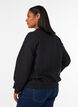 Genser med tekstmotiv i boucl&eacute;, Svart, Model image number 2