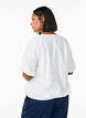 Kortermet bluse med strukturert mønster, Bright White, Model image number 1