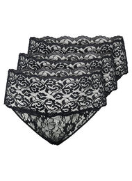 Hipstertruse i blondemateriale, 3 stk., Black