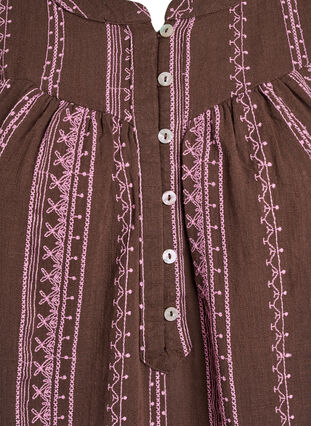 Zizzi Bluse med brodert mønster, Brun, Packshot image number 2