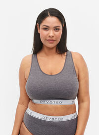 Melert BH med rund hals, Medium Grey Melange, Model