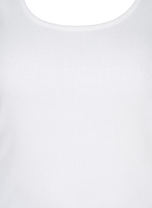 Zizzi Basis tanktopp i en ribbet struktur, 2 stk., Black/Bright White, Packshot image number 3