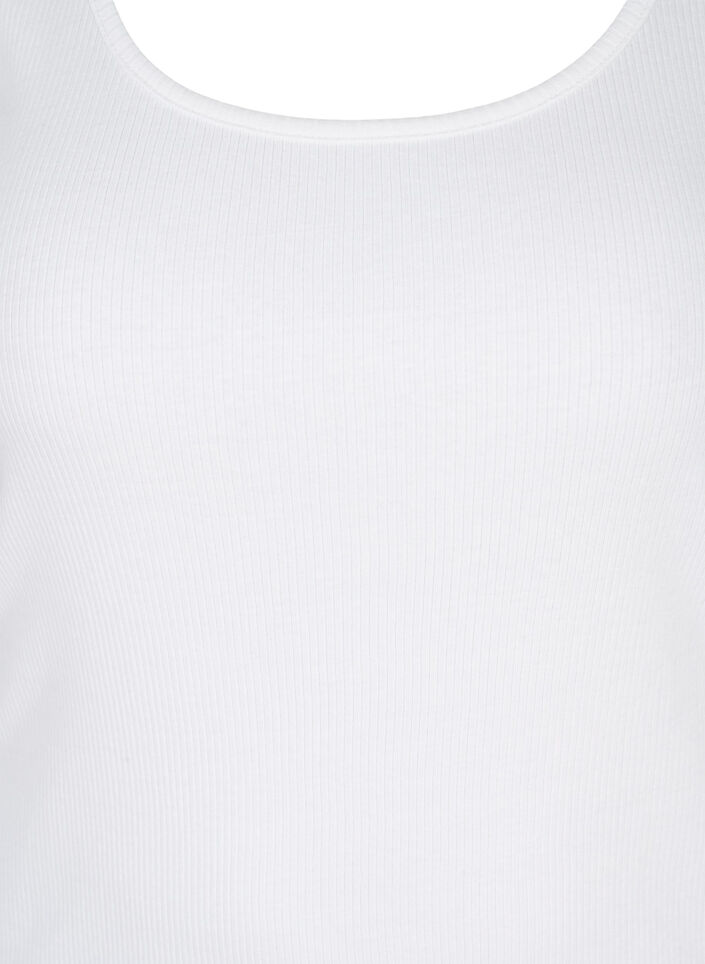 Basis tanktopp i en ribbet struktur, 2 stk., Black/Bright White, Packshot image number 3