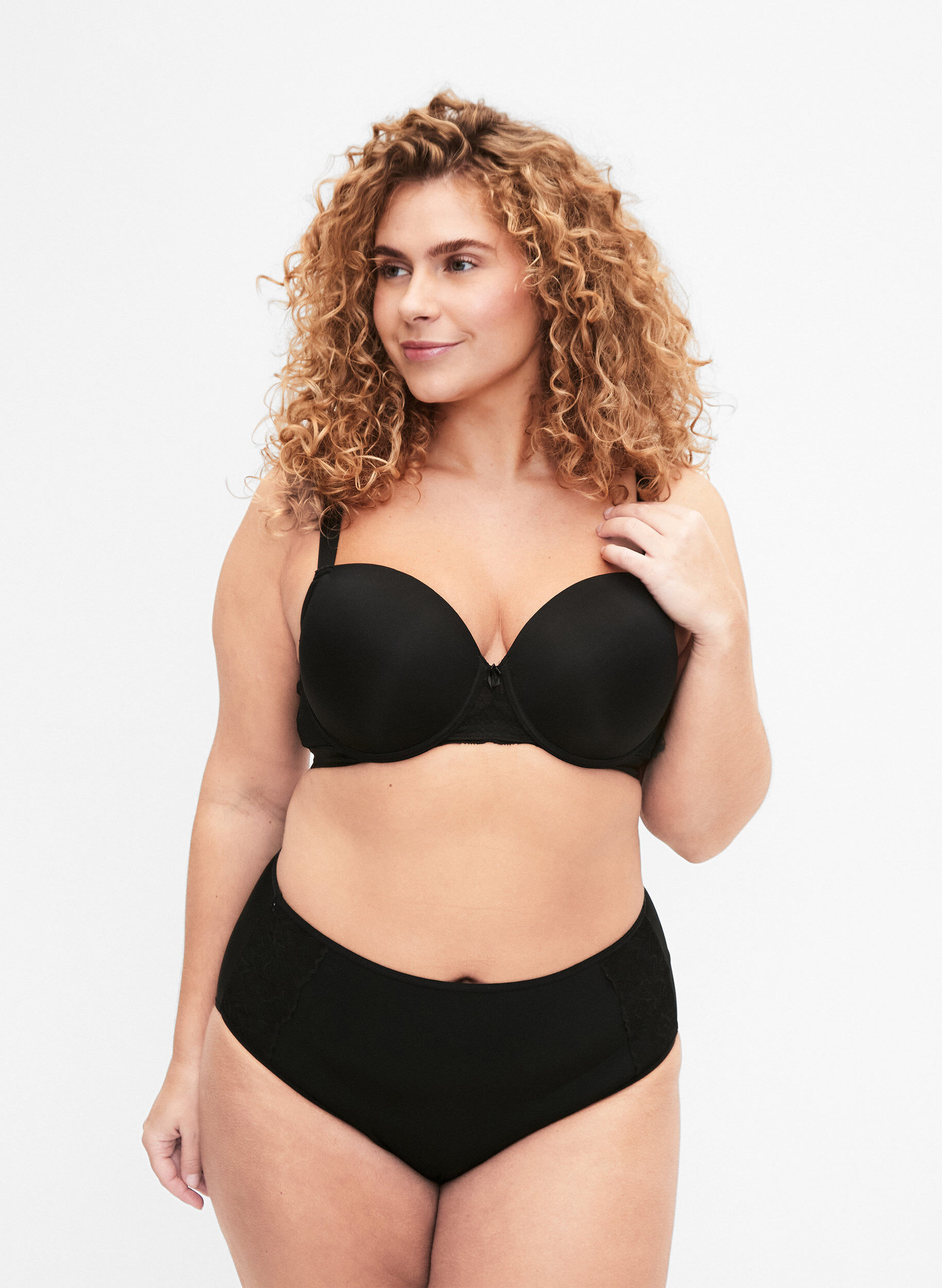 2-pack truse med normal midje, Svart, Model