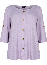 Bluse med knapper og 3/4-ermer