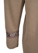 Bluse med broderidetaljer og lange ermer, Brun, Packshot image number 3
