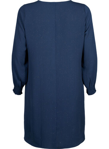 FLASH - langermet kjole med glitter, Navy w. Gold , Packshot image number 1