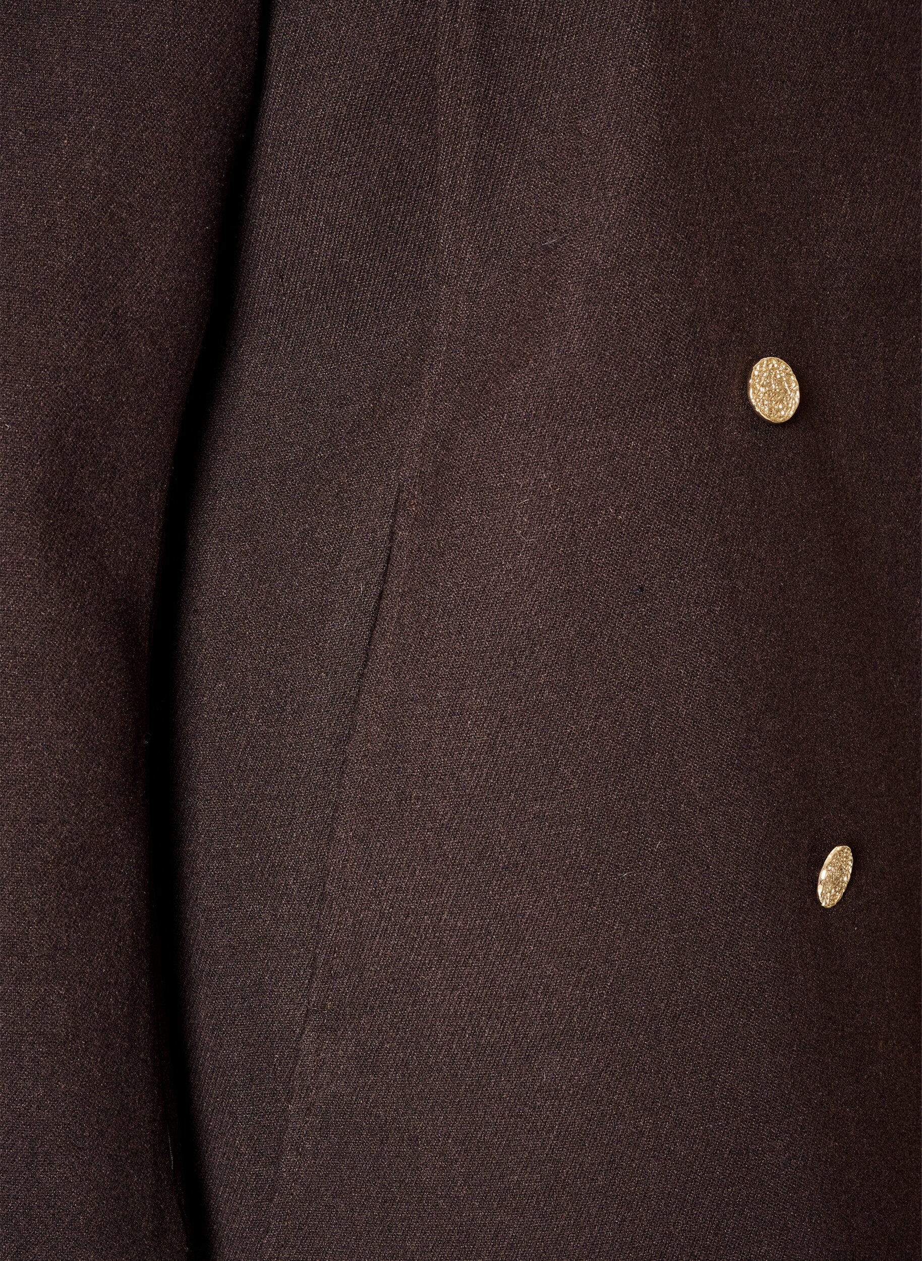 ZizziA-line k&aring;pe med gullknapper, Brun, Packshot image number 3