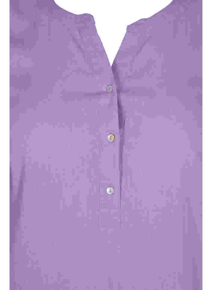 Lang skjortekjole med korte ermer, Bougainvillea, Packshot image number 2