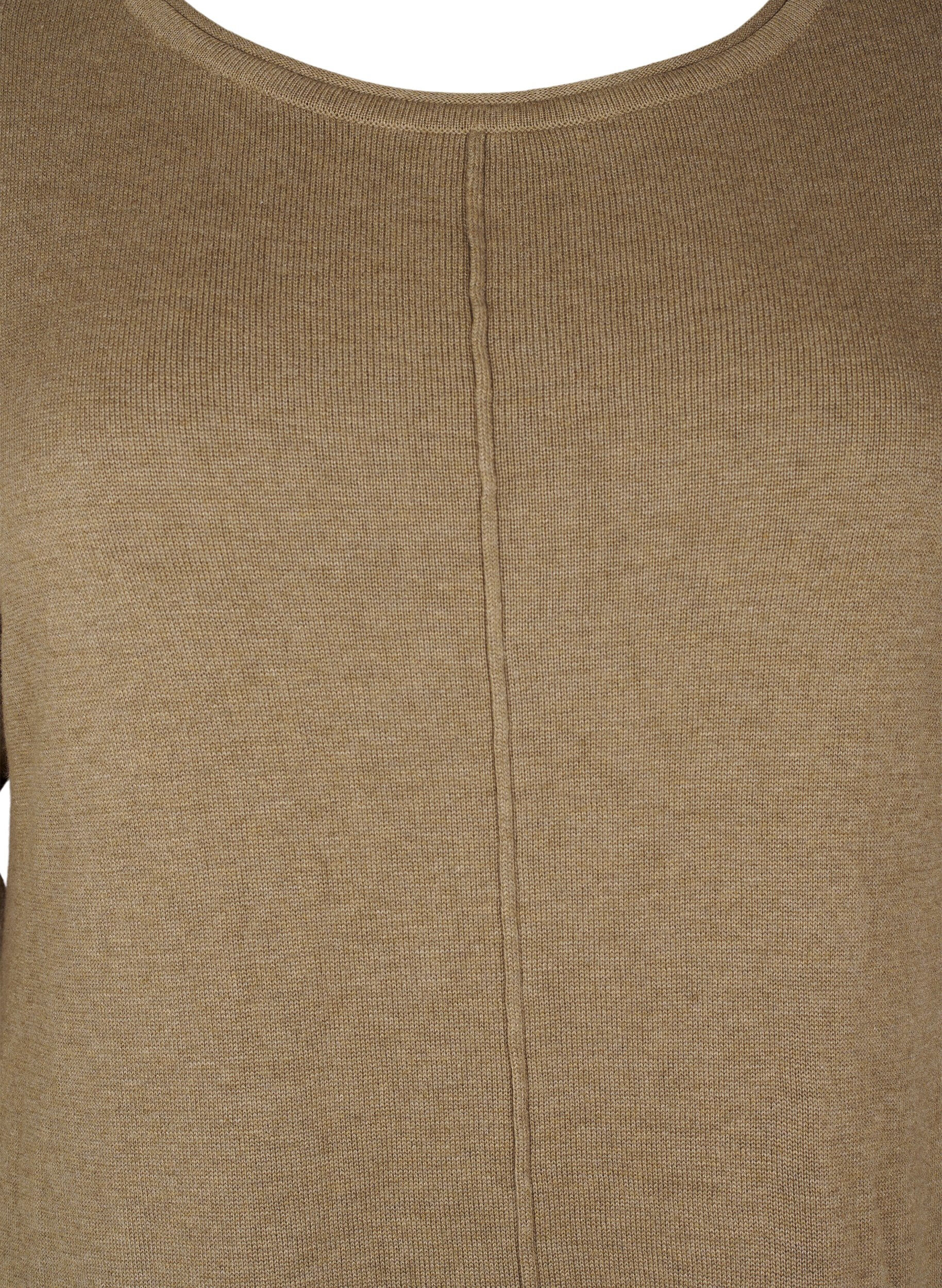 Zizzi Strikket kjole i bomull og viskoseblanding, Gr&oslash;nn, Packshot image number 2