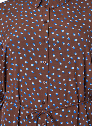 FLASH - Skjortekjole med prikker, Chicory Coffee AOP, Packshot image number 2