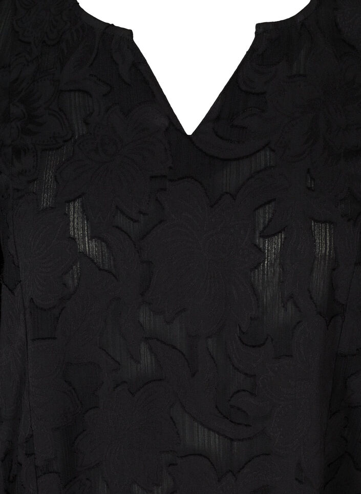 Løs tunika med v-hals, Black, Packshot image number 2