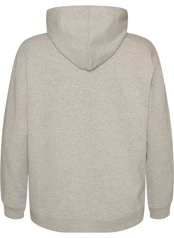 Hettegenser med brodert motiv, Gr&aring;, Packshot image number 1