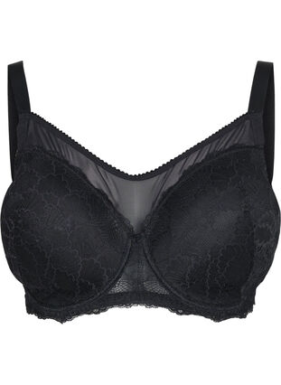 Zizzi Blonde-BH med mesh, Black, Packshot image number 0