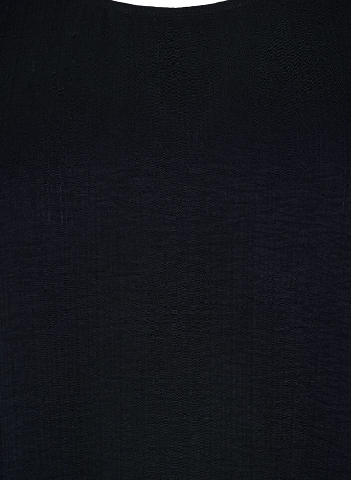 Kortermet bluse med sløyfe bak på ryggen, Black, Packshot image number 2