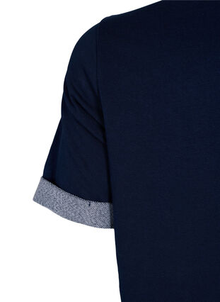 Kjole med korte ermer og splitt, Navy Blazer, Packshot image number 3