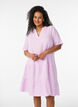 Kort A-linjekjole i bomullsmuslin, Lilla, Model image number 0