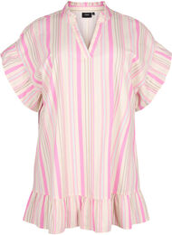 Stripete tunika i bomull, Eggnog Multi Stripe
