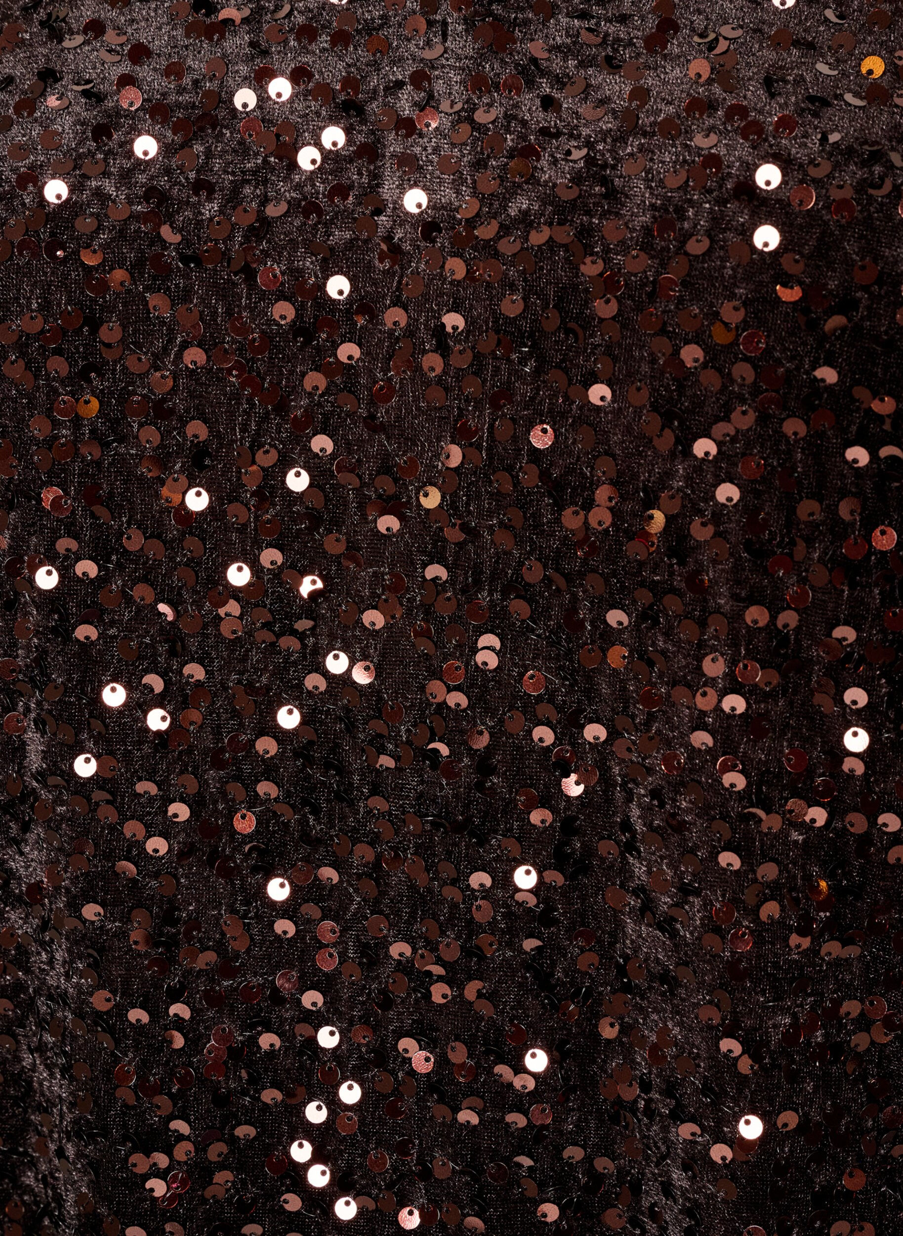 ZizziKort paljettkjole med A-linjefasong, Brun, Packshot image number 2