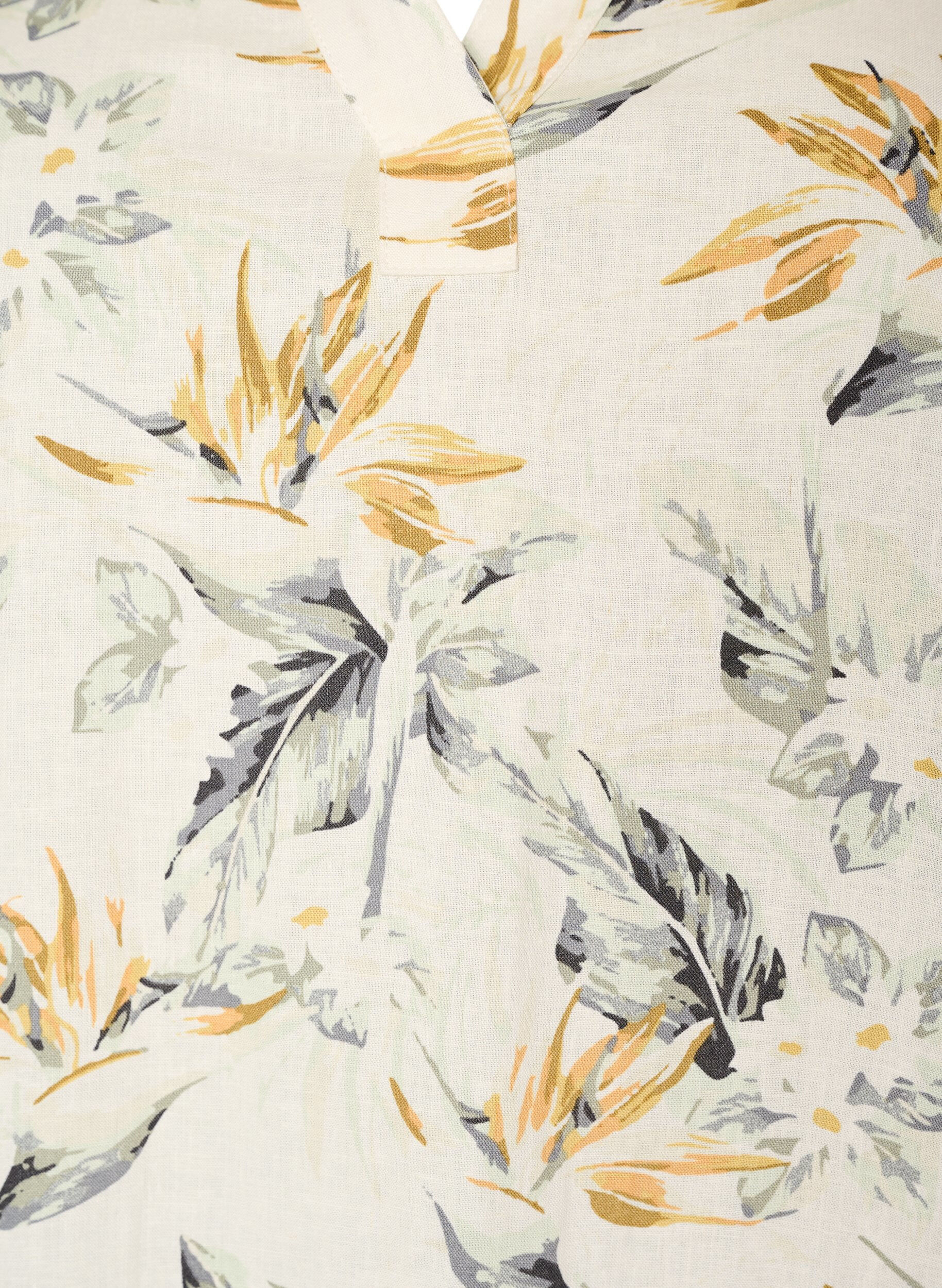 Zizzi Midikjole i lin og viskose med 1/2 ermer, 9990, Packshot image number 2