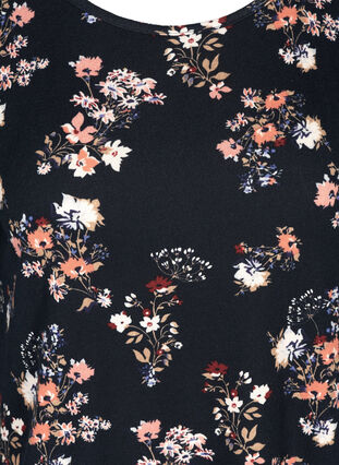 Langermet bluse med blomstermønster, Navy Blazer aop, Packshot image number 2