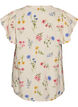 Bluse i viskose og lin med volangermer, Beige, Packshot image number 1