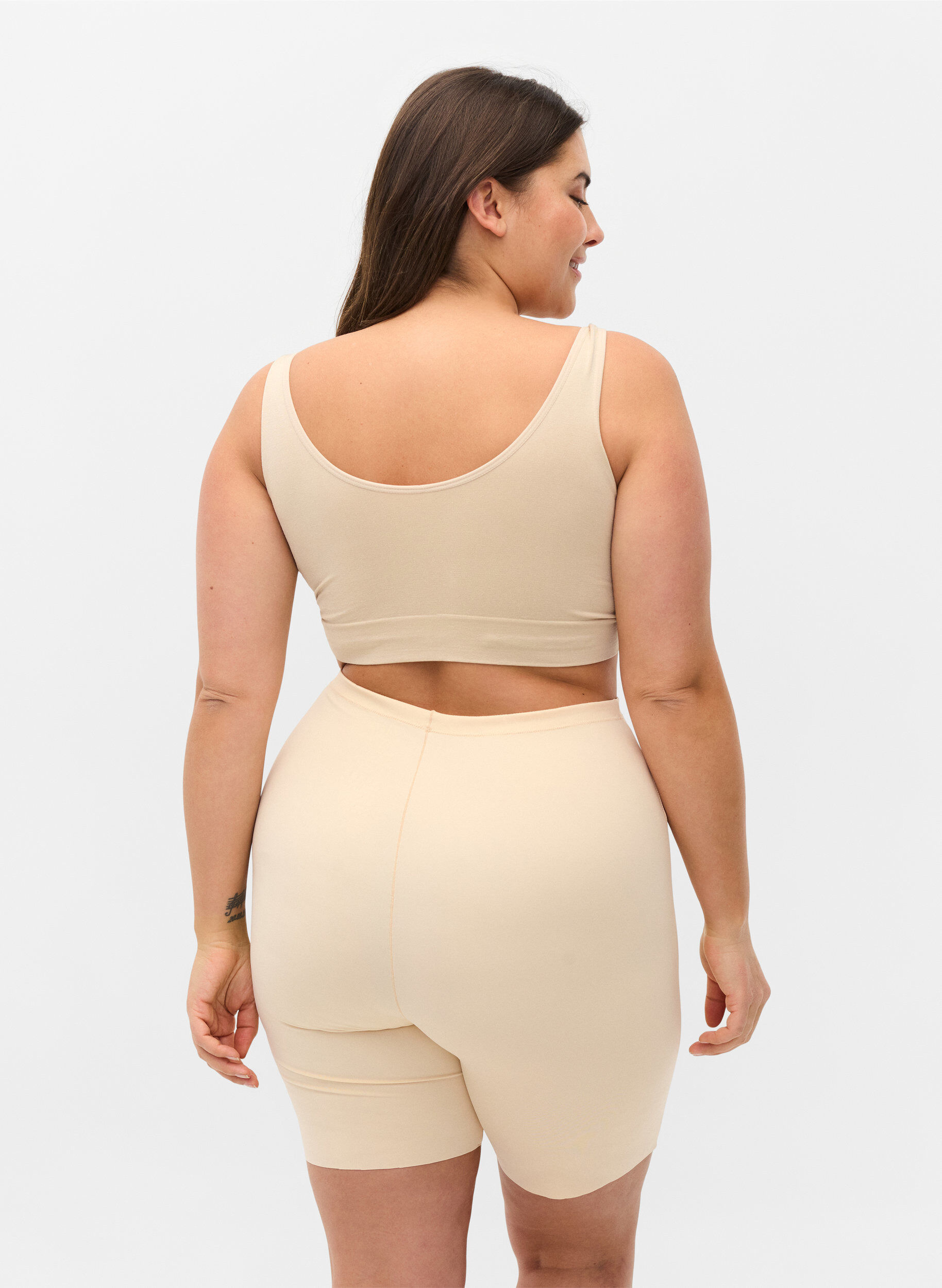 ZizziLight shapewear shorts med h&oslash;yt liv, Beige, Model image number 1