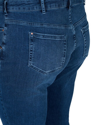 Ekstra slim Sanna jeans med normal høyde i livet, Blue denim, Packshot image number 3