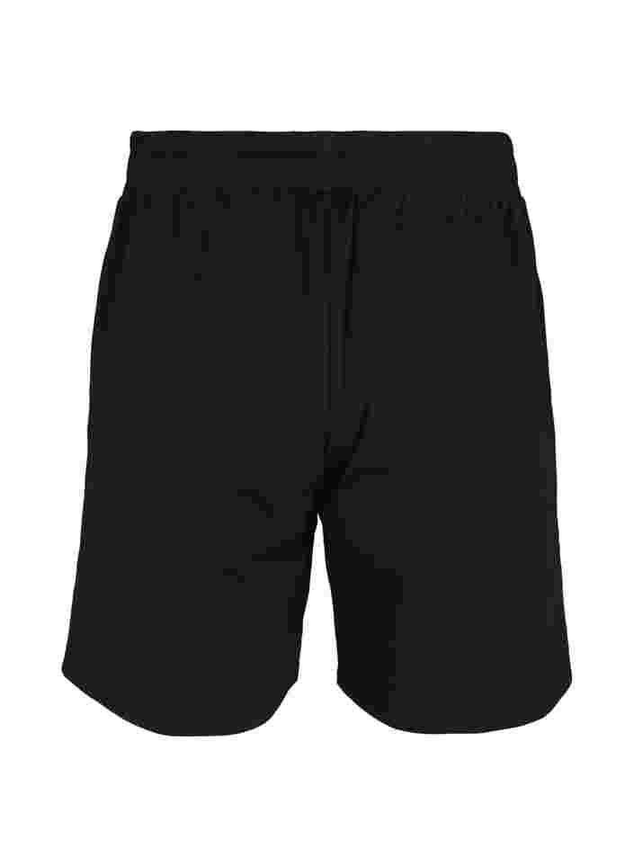 Løse shorts med tekst, Black, Packshot image number 1