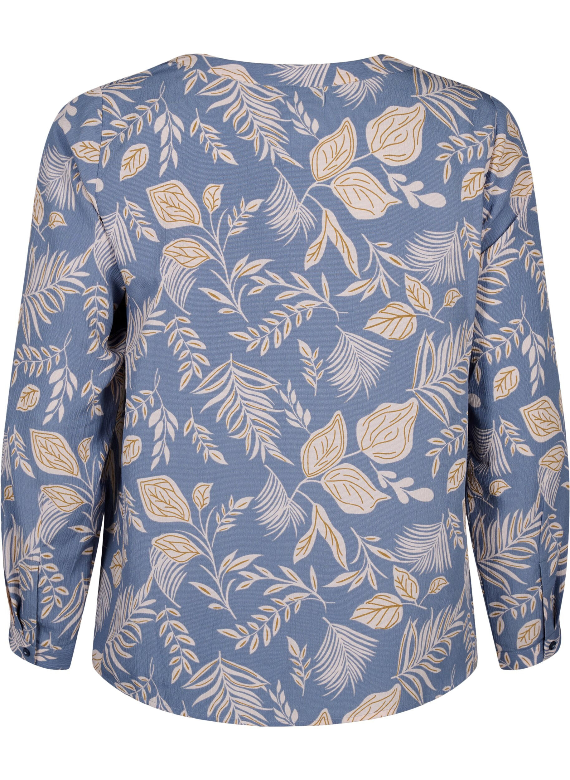 Zizzi FLASH - bluse med lange ermer og trykk, Delft AOP, Packshot image number 1