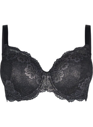 Zizzi Vattert blonde-BH med bøyle, Black, Packshot image number 0