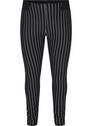 Stripete leggings med strikk i livet, Dark Grey Stripe