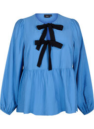 Viskosebluse med sløyfer og lange ermer, Riverside Black Bow