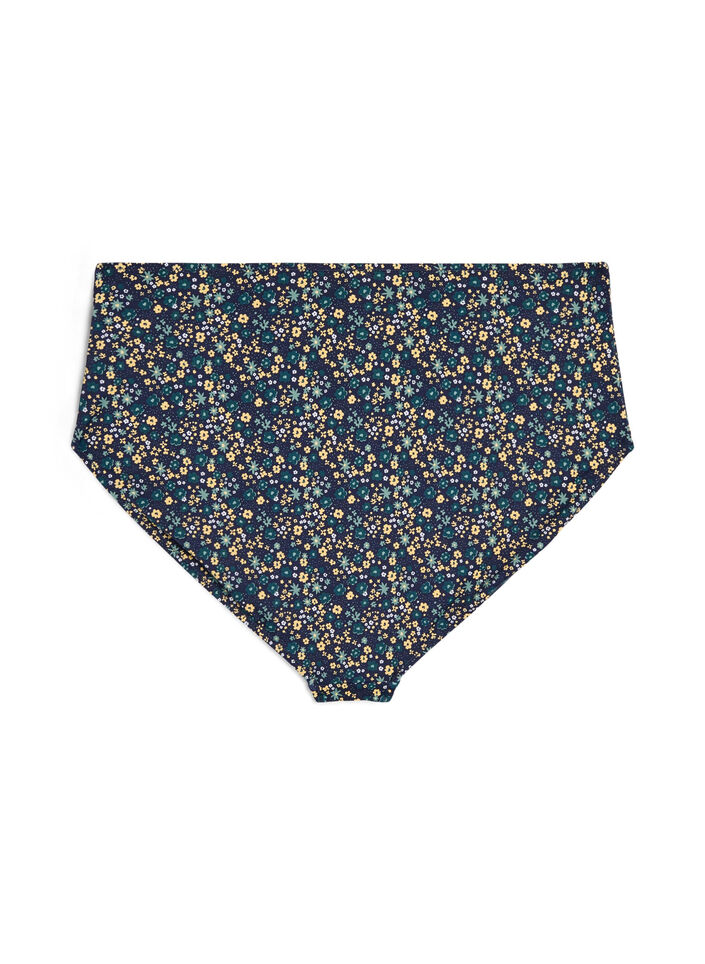 Bikinitruser med trykk og høy midje, Grønn, Packshot image number 1