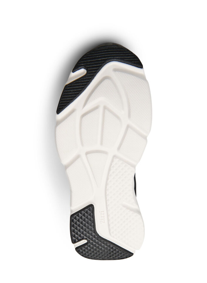 Wide fit - Komfortable sneakers med støtabsorberende såle, Black, Packshot