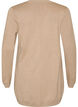 Lang strikkecardigan i viskoseblanding, Beige, Packshot image number 1
