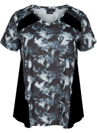 T-skjorte med mønster til trening, Shadow Print, Packshot image number 0