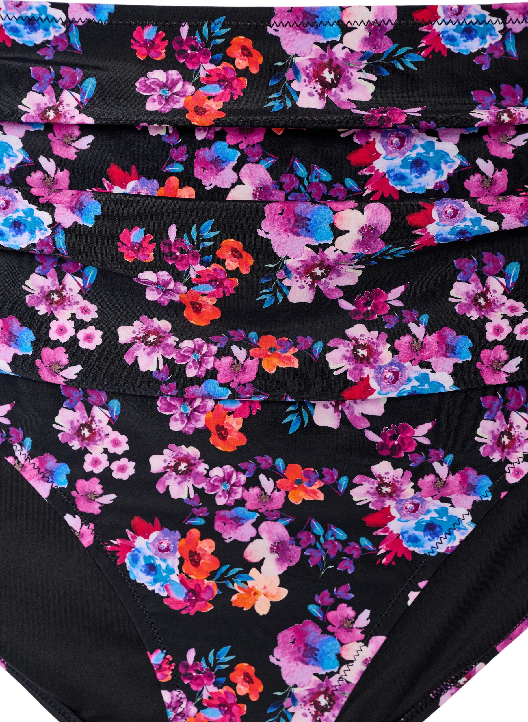 ZizziM&oslash;nstrede bikinibukser med h&oslash;y midje, Lilla, Packshot image number 2