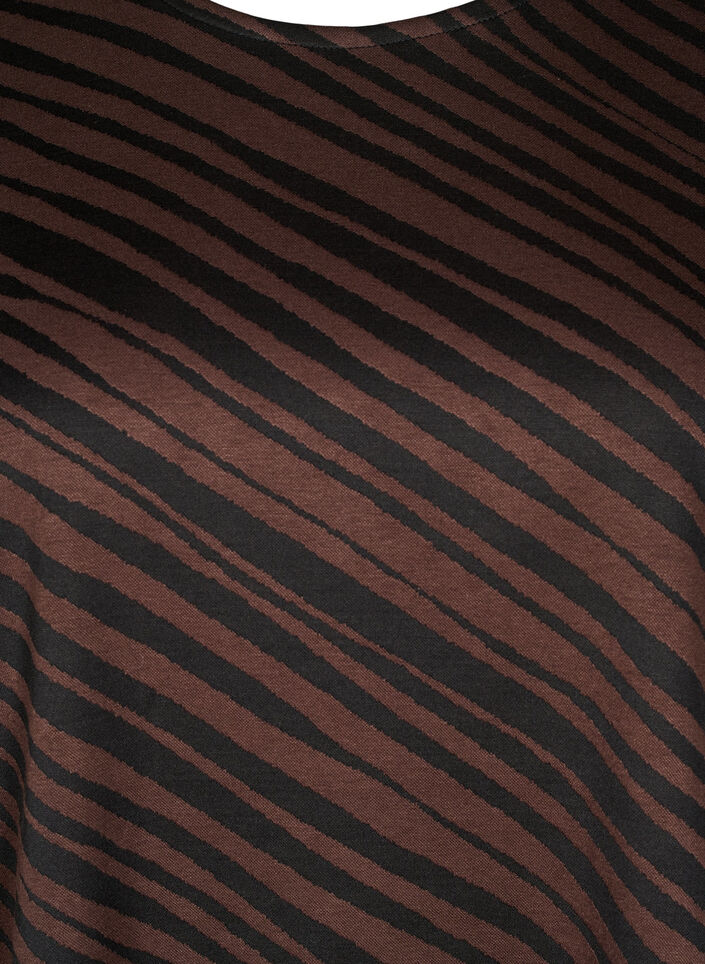 Oversize bluse med mønster, Brun, Packshot image number 2