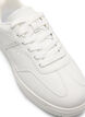 Wide fit - Imitert skinntrenere med stikningsdetaljer, Hvit, Packshot image number 3