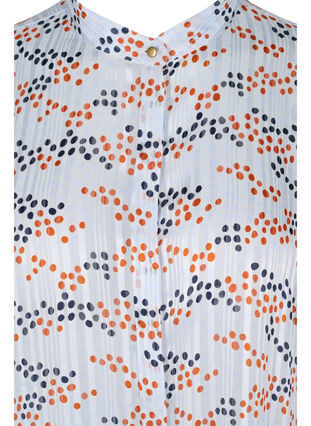 Mønstrete skjortebluse med 3/4 ermer, Multi Dot, Packshot image number 2