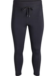 Treningstights med h&oslash;y midje i 7/8 lengde og lomme, Svart