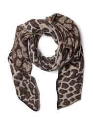 Myk skjerf med mønster og varme farger, Leopard AOP