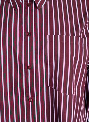 Zizzi Loose fit skjorte med striper og en brystlomme, Mørk Bordeaux, Packshot image number 2